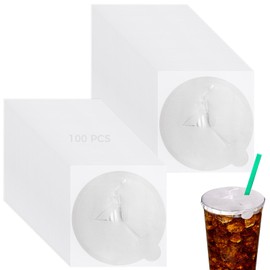 100 PCS Drink Protective Caps, Drink Covers for Beverage Cocktail Protection, CPP Composite Paper Lids Keep Cup Items from Getting Into Drink Cups, Fits Most Cup Sizes