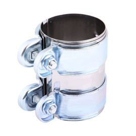 Exhaust Pipe Clamp, Stainless Steel Turbo Exhaust Band Clamp Muffler Catback Pipe Connector W/Bolts(2.5 inches)