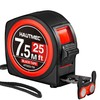 HAUTMEC Tape Measure25ft with Magnetic Hook and Dual Lock, High