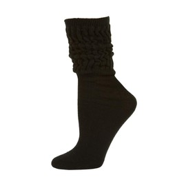 The Branch Eloise Women's Cotton Slouch Socks, Woman's Knee High Boot Socks (Black)