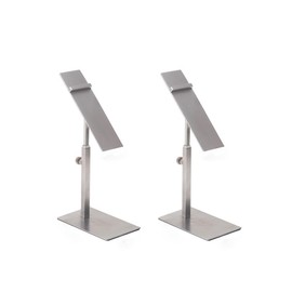 Mollytek 2 Pack Shoe Display Riser Stainless Steel High Heel Display Stand Rack High Heel Shoe Stand Holder Countertop Shoes Display Stands for Selling Photography (Silver)