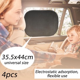 2 Pcs Car Window Shades for Baby,Universal Size Cars Sun Shade Windows Sunshade with Certified UV Protection, Nylon Durable Protect Optimal Darkness,Sunscreen,Electrostatic Adsorption