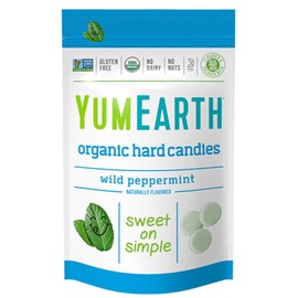 YumEarth Organic Wild Peppermint Drops - Mint Flavored Natural Hard Candy, Peppermint Candy for Kids - Allergy Friendly, Non GMO, Gluten Free, Vegan