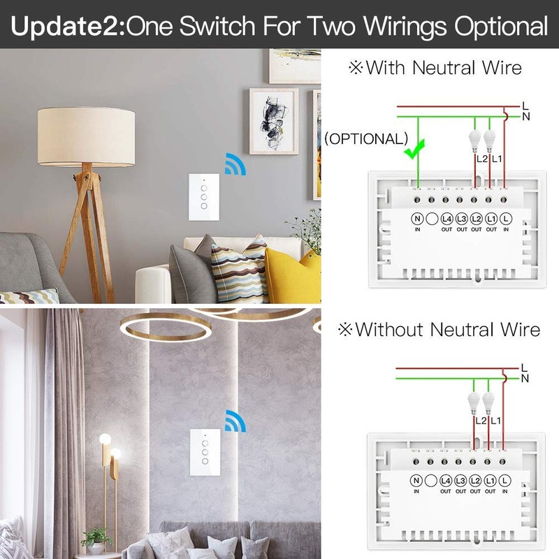 MOES ZigBee Smart Touch Wall Light Switch,Requires Tuya ZigBee Hub,No