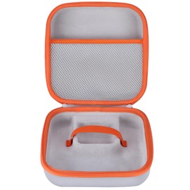 Peyyargo Storage Case Compatible with YOTO Mini + Headphones Kids Audio Player Travel Device Stories Music Podcast Radio Speaker (White + Orange Zipper)