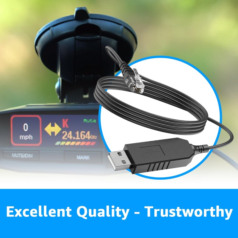 3.3FT USB to RJ11 for Uniden Radar Detector Power Cable