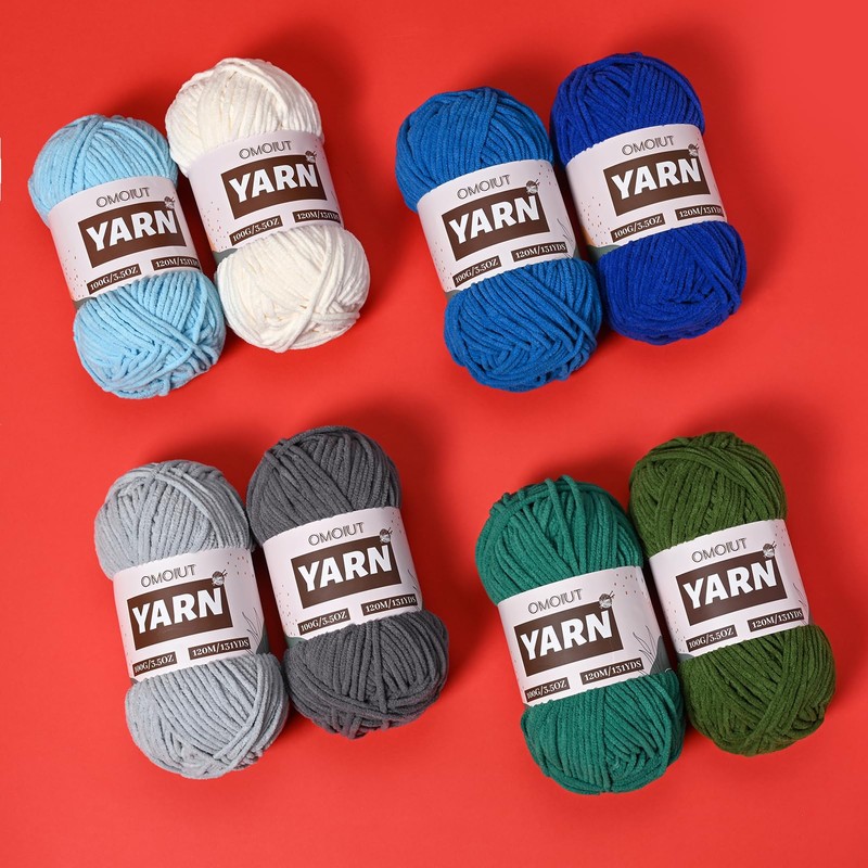 3 Packs Plush Chenille Chunky Crochet Yarn - Baby Yarn