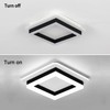 CANEOE Square Modern Led Ceiling Light Fixture, 24W Black Flush