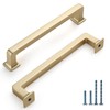 KNOKLOCK 10 Pack 5 Inch(128mm) Kitchen Cabinet Handles Brushed Brass