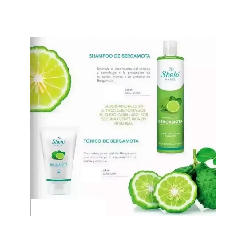 Shelo Kit Shampoo + Tonico De Bergamota, Cabello Y Barba