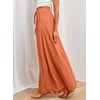 Dokotoo Stretch Drawstring Tie Elastic Waist Wide Leg Linen Pants
