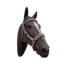 HORSE bitless bridle horse tack side pull hackamore macrame with jasper beads
