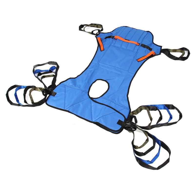 Patient Full Body Lift Sling Royalblue Head Support Toileting Transfer