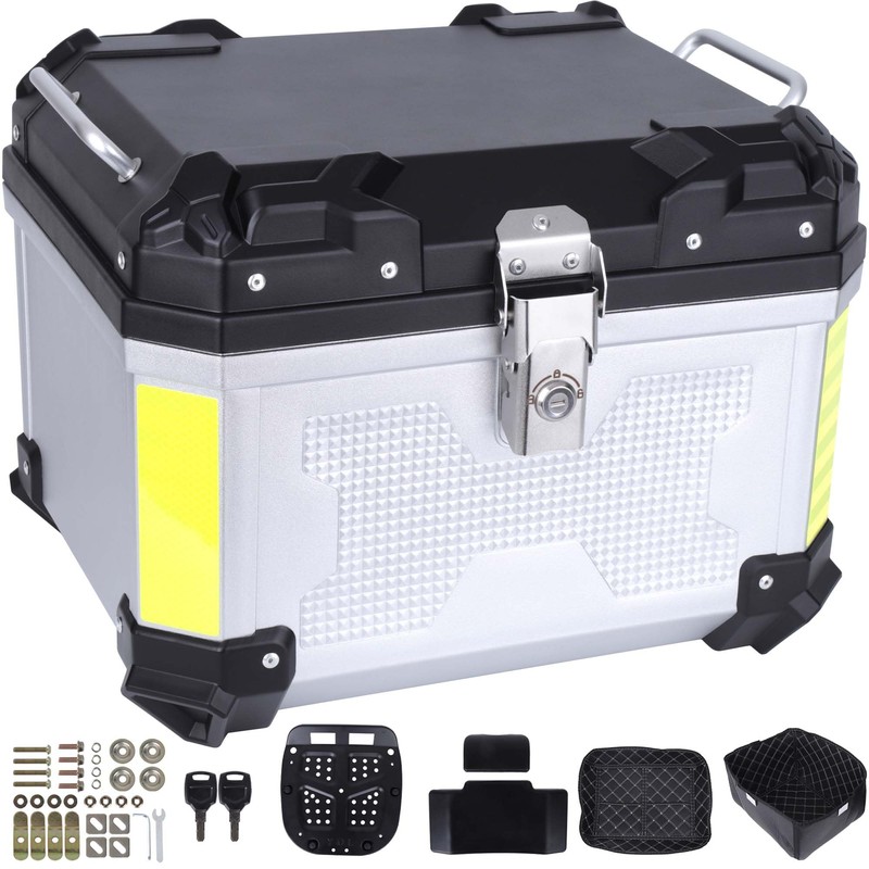 Motorcycle Top Case 45L Aluminum Motorcycle Top Trunk Tail Box