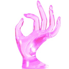 HOMEGOAL Ring Holder, Pink Room Decor, Hand Jewelry Display Holder, Danish Pastel Room Decor, Preppy Decor, Mannequin Hand, Polyresin, 7 Inch (Pink)