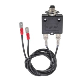 HUAREW Push Button Circuit Breaker 5 Amp, Fuse Tester Manual Reset, with 18 AWG Wires、Hex Nut、Grip Nut Ring