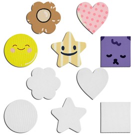 10pcs Magnetic Painting Canvas, Multiple Shapes Round Heart Shape Magnetic Canvas Boards for Painting Mini Canvas Painting Canvas Panels for Acrylic Watercolor Oil Painting
