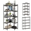 Tohomeor Bookshelf 5 Tier Deformable Corner Bookcase Free Standing Modern