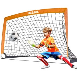 Hazacl Kid Soccer Goal for Backyard 9x5FT Portable Soccer Net for Backyard Large Pop Up Soccer Goal Net with Carry Bag for Indoor or Outdoor