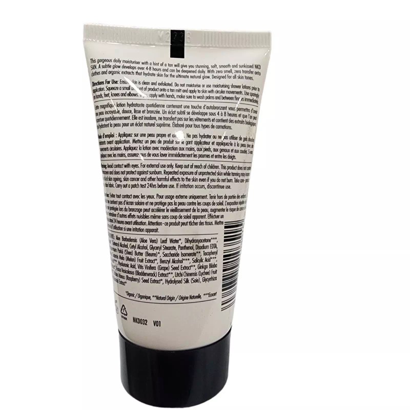 NKD SKN Gradual Glow Daily Tan Moisturizer Self Tanner Travel