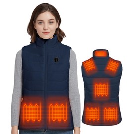 KOVNLO Womens Heated Vest, 5 in 1 Smart Controller, Lights-out Design, Electric Heated Jackets (Battery Pack Not Included)