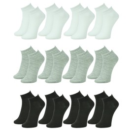 Gelante 12 Pairs Girl Children Toddler Kids Cotton Ankle Socks 503-5 (6-8)