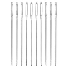 sourcing map 60 Pcs Large Eye Sewing Needles, 1.81 Inch 1.05mm High Carbon Iron Embroidery Thread Needle Sewing Blunt Needle Knitting Needles for Hand Sewing Art Crafts, Silver