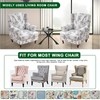 CRFATOP Wingback Chair Covers 2 Pieces Stretch Printed Wing Back