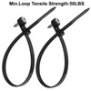 Jiozermi 100 Pcs 8 Inch Black Zip Ties with Screw