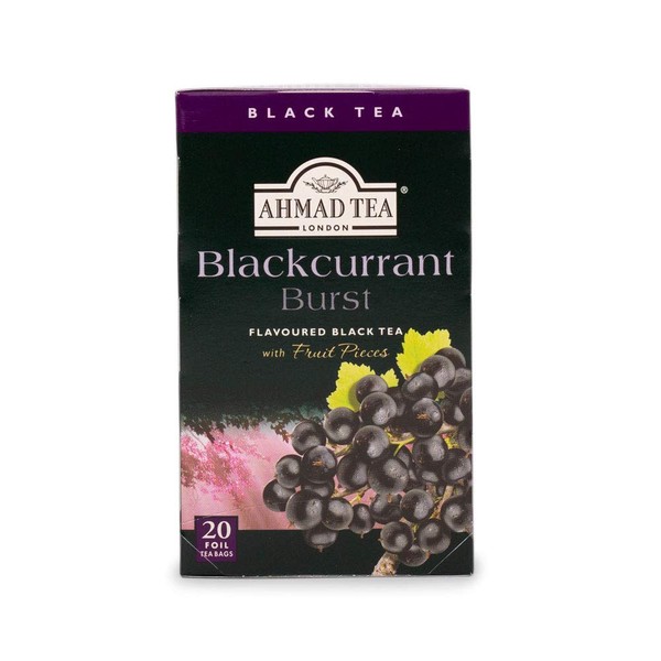Ahmad Tea Blackcurrant Burst Black Tea, 20-Count Boxes (Pack of 1)