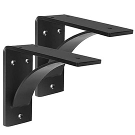 MOUNTAIN_ARK 2 Pack Heavy Duty Steel Mantel Brackets, 8" x 9" Wall Mount L Support for Fireplace, Load 440 lb