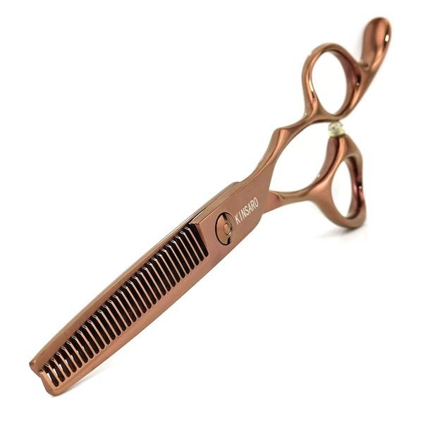 Tijeras de adelgazamiento de cabello de 15,2 cm tijeras de adelgazamiento de pelo profesional tijeras de peluquería Japón 440C tijeras de adelgazamiento de borde convexo kinsaro