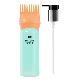 Nature Spell Easy Pump Oil Dispenser & Precision Applicator Comb Duo | for Hair Oiling, Pack of 2