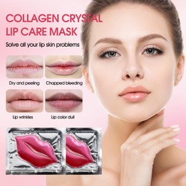 NIYET 30 pieces of Moisturizing Collagen Crystal Lip Mask - Anti-Ageing & Anti Chapped, Reduce lip Wrinkles, Fade Lip Color, Make Skin Smooth (Pink)