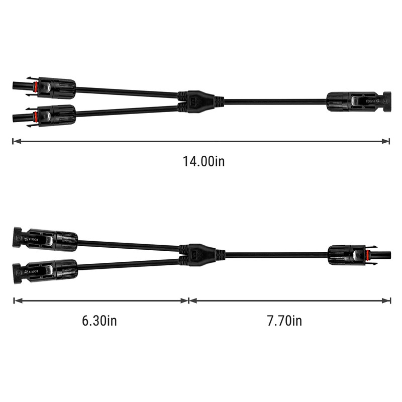 Newpowa Solar Panel Y Branch Cable Connectors Parallel Adaptor (M/FF,F/MM)