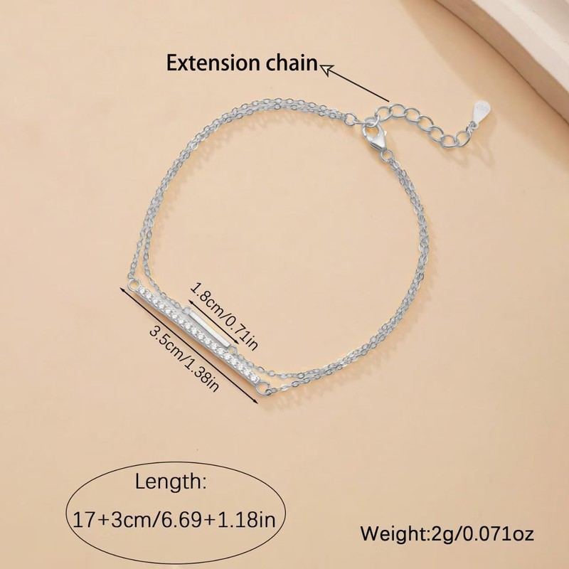 Sterling Silver Bracelet for Women Dainty 925 Sterling Silver/14k Gold