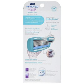 Schick Hydro Silk Sensitive Women's Razor | 5-Blade Razors for Women Sensitive Skin | Womens Razors Sensitive Skin | 1 Handle & 2 Razor Blade Refills