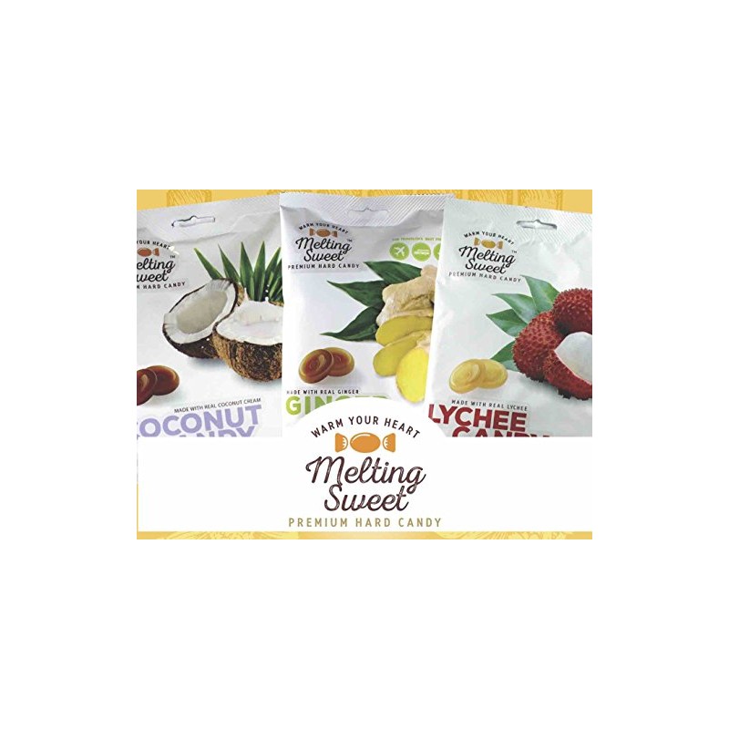 Melting Sweet Premium Individually Wrapped Hard Candy (Coconut, 4.4oz, Pack