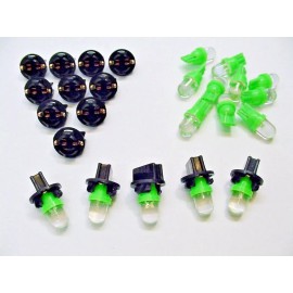 Lumiglow 15 Green Domes LEDs Lights Bulbs 1/2" Sockets Instrument Panel Dashboard Imports
