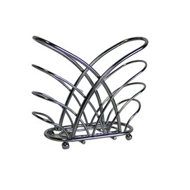 Dependable Industries Napkin Holder Dining Room Kitchen Table Cocktail Napkin Holder Beverage Size Café Napkins Crisscross Self Standing Metal Silver Chrome Finish for Home Restaurant Catering