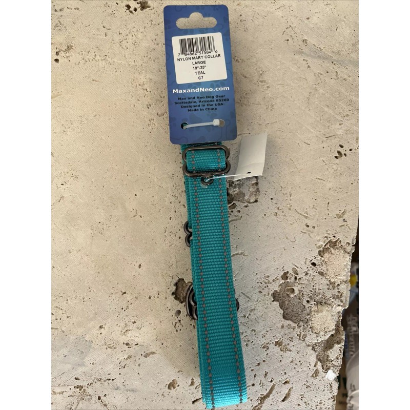 DO&G Max And Neo Teal Dog Collar Large