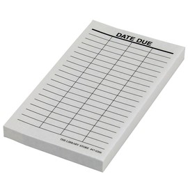 GREAT BRITISH TRADING LIMITED Library Date Due Slips 4 Column 5 x 3 Inch White 100 Sheets/Pad