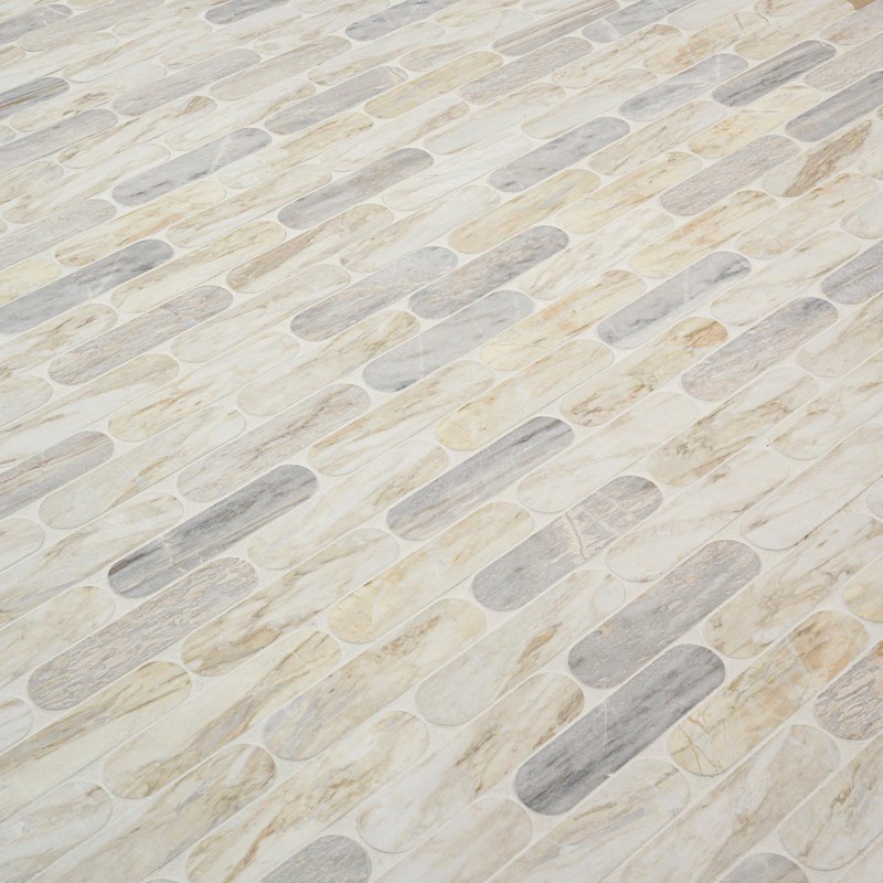 MSI Angora Ellipse Polished Marble Mosaic Floor and Wall Tile