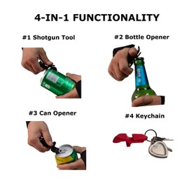 Beer Shotgun tool bottle opener keychain - 2 pack - Black - beer bong shotgunning tool - great for parties, party favors, gift, drinking accessories