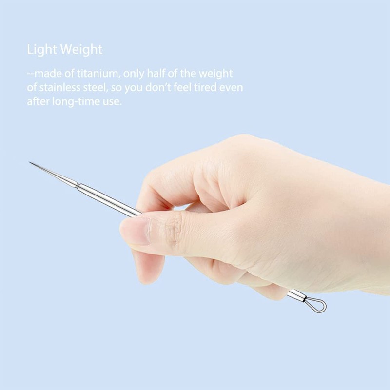 ZIZZON Titanium Lancet Needle Acne Blackhead Remover Pimple Extractor Popper