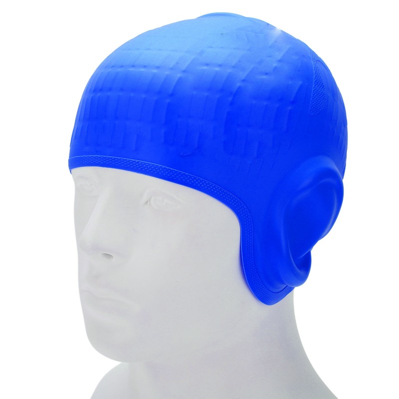 Waterproof Silicone Swimming Cap with Ear Protection 3D Strong Elasticity
