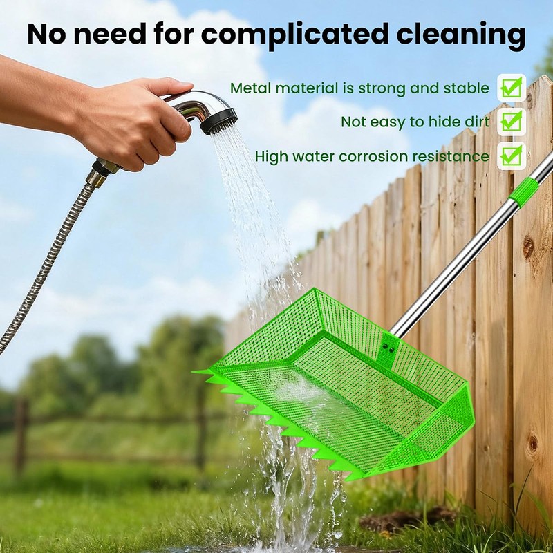 2026 Upgraded 2-in-1 Chicken Poop Scooper & Rake with Handle,