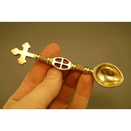 Solid Brass Traditional Incense Spoon for Censer, Thurible (CCG-217)
