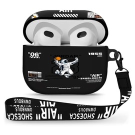 Gedicht for Airpods 3rd Generation Case, Cute Cool Astronaut Pattern TPU Soft Cases for Airpods 3rd Case Cover, Shockproof for Airpods 3 Case Men Women with Lanyard & Keychain