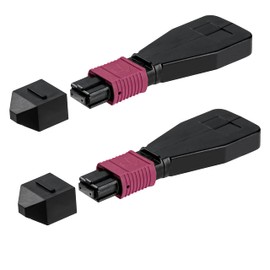 2Pcs MPO OM4 Multi-Mode Female Loopback Plug Supports 12 Fiber Core 6 Channels Type A for 40G 100G Networks and QSFP Testing